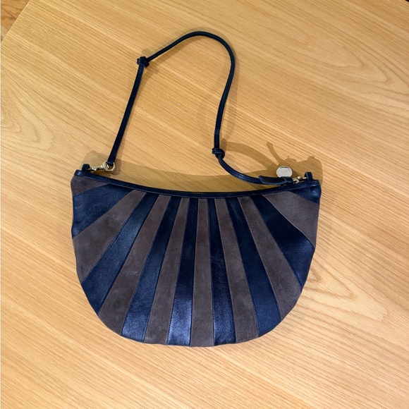 Clare V brown and black suede starburst lune EUC